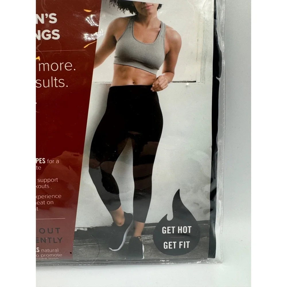 NWT‎ Novel Brands Sweat Shaper Leggings Women's XL Black Lightweight Comfortable